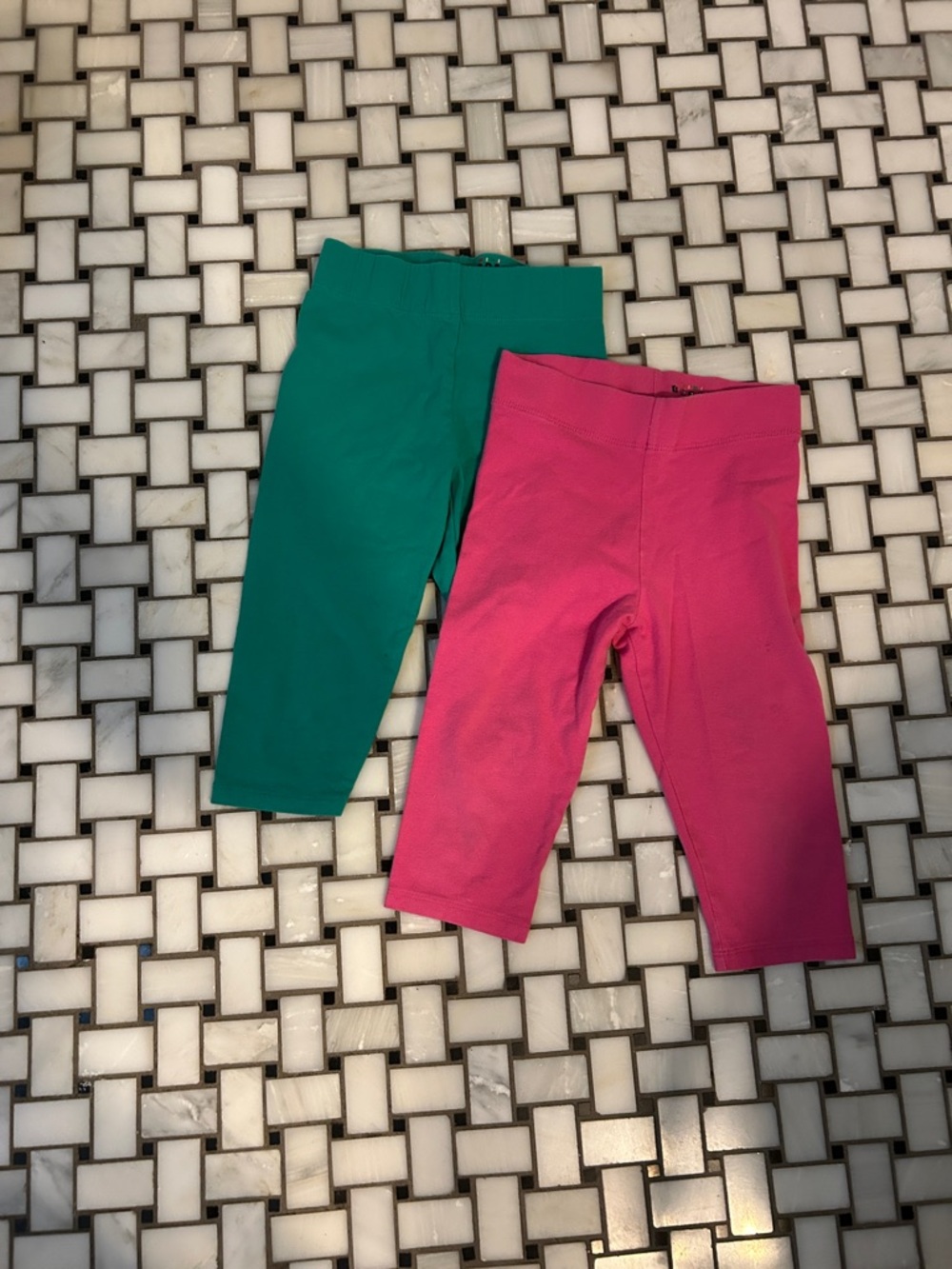Mini Boden Kids Stretch Capri Leggings - Pink & Teal Bundle
